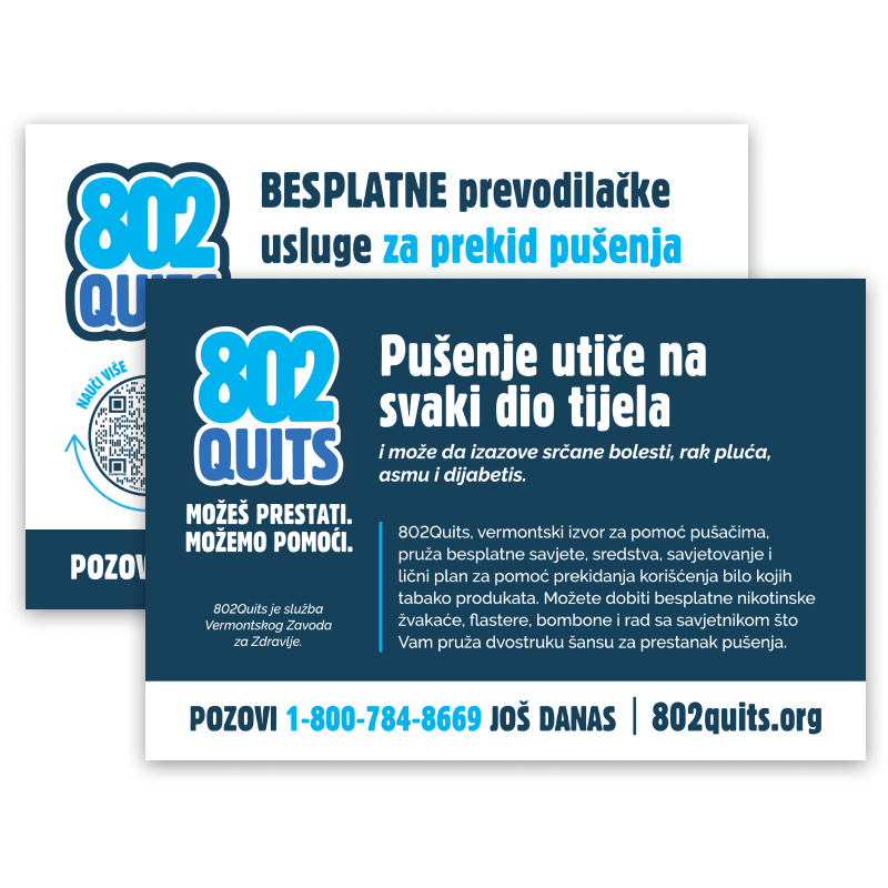 802Quits Translated Postcard - Bosnian