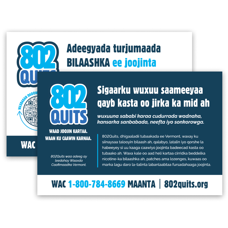 802Quits Translated Postcard - Somali