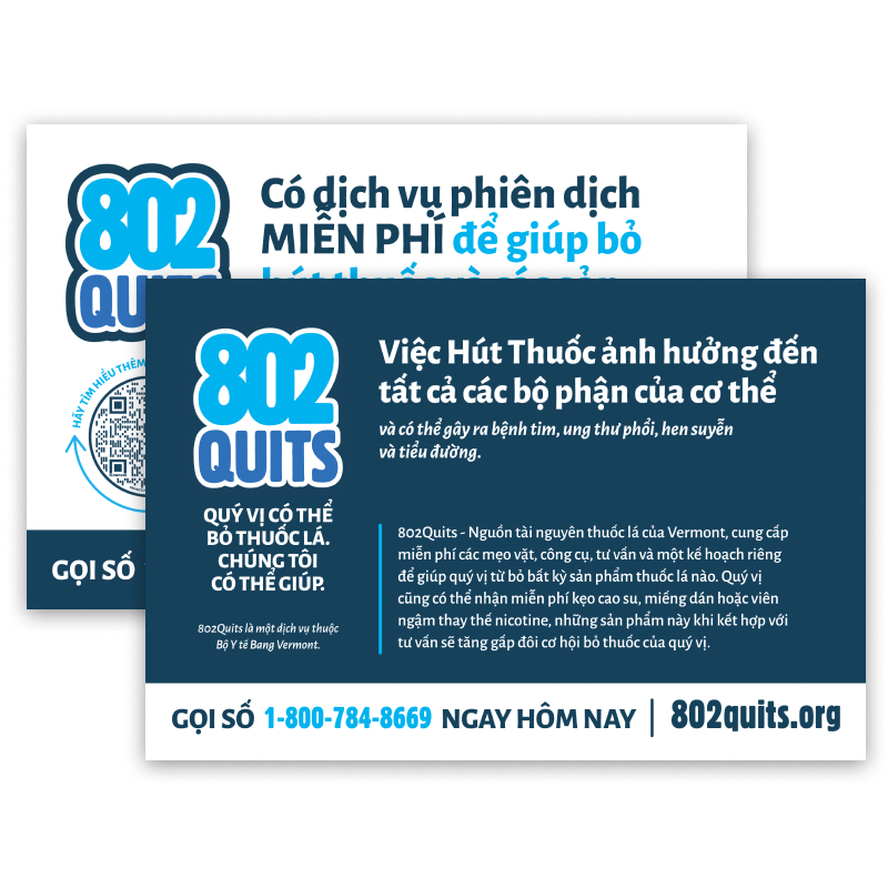 802Quits Translated Postcard - Vietnamese